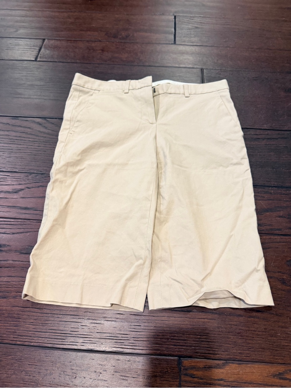 Theory Beige High-Rise Chino Shorts